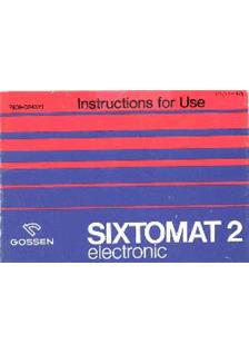 Gossen Sixtomat manual. Camera Instructions.